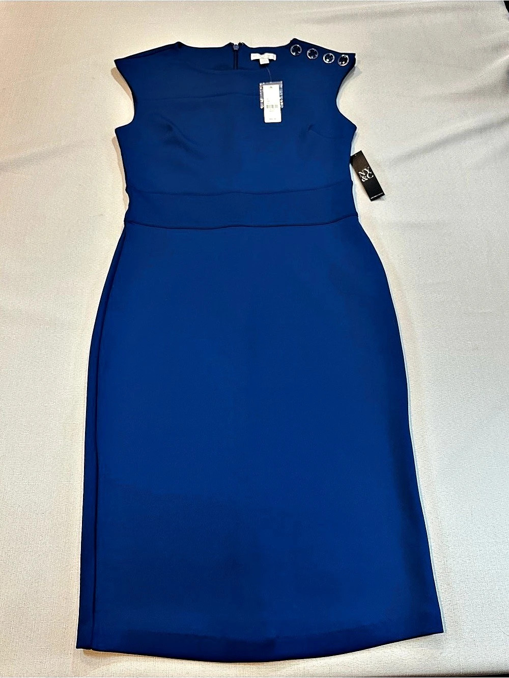 NWT New York & Company Blue Sheath Dress Size Small